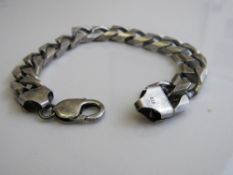 Gent's 925 sterling silver bracelet, 8inches, weight 1.48oz. Estimate £20-40