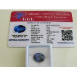 Natural oval cut loose tanzanite, 8.2ct with certificate. Estimate £50-70