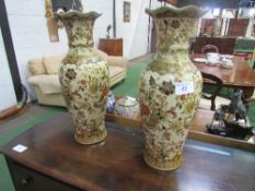 Pair of large Chinese Satsuma vases, marks to base, height 59cms. Estimate £50-80