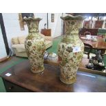 Pair of large Chinese Satsuma vases, marks to base, height 59cms. Estimate £50-80