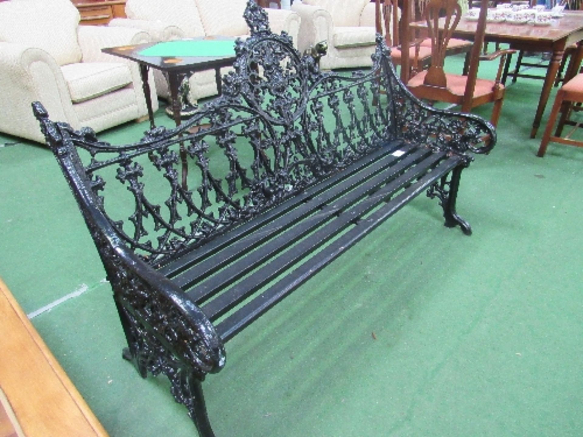 Cast iron Coalbrookdale Gothic-style bench, circa 1870, 151cms x 67cms x 100cms. Estimate £700-900 - Image 2 of 6