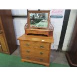 Art Deco style dressing chest with mirror over 2 drawers & 3 drawers to chest, 100cms x 54cms x