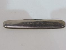 Sterling silver pocket knife, Sheffield 1911. Estimate £20-30