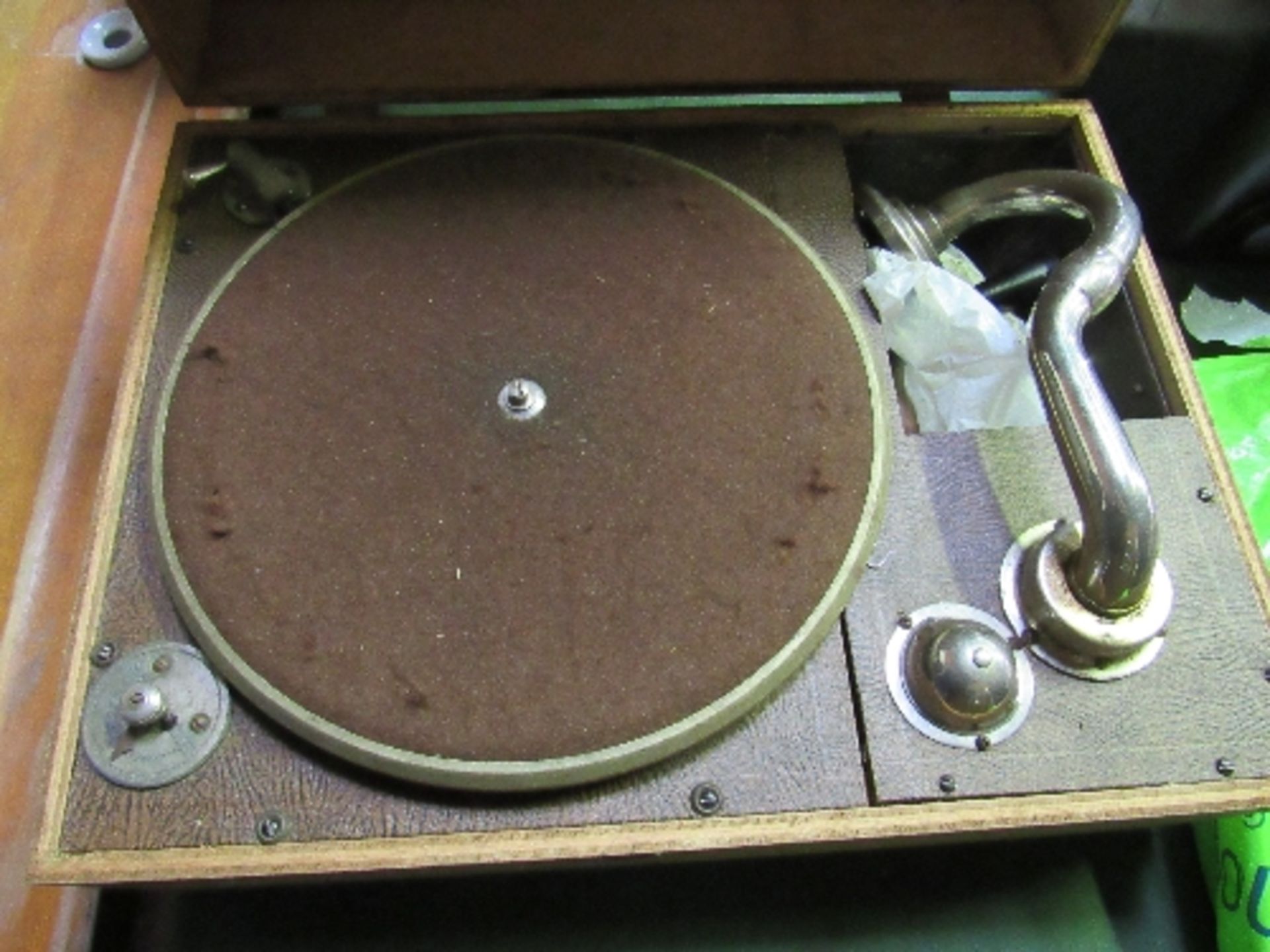 Yager Phone wind up gramophone in home made box complete with spare Decca needles together with 46