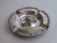 Silver hallmarked ashtray with decorative edge by Adie Bros. Ltd, Birmingham 1959, weight 4oz,