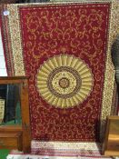 Red ground Abusson carpet, 230 x 160cms. Estimate £40-50 plus VAT on the hammer price
