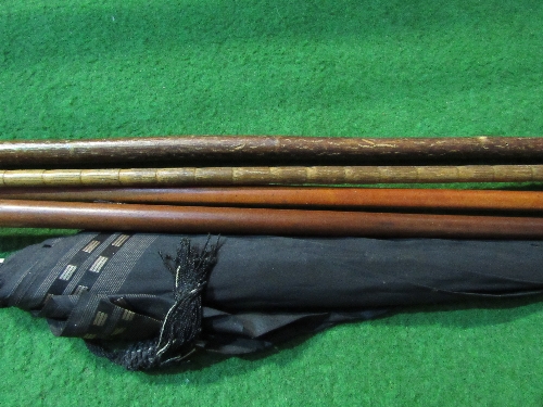 Ivory handled parasol; bone handled walking stick with silver ferrule; walking cane with silver - Image 4 of 4