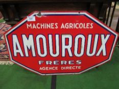 Red enamel sign, written Machines Agricoles Amouroux Ireres. Estimate £100-150