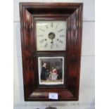 Rectangular mahogany cased American wall clock. Estimate £10-20