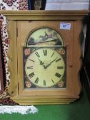 Pine framed wall clock, quartz. Estimate £20-30