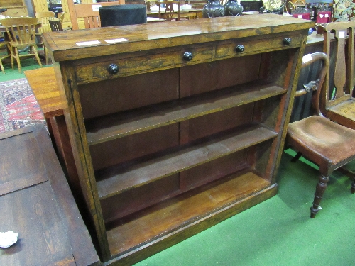Rosewood open bookcase with false frieze drawers, 112 x 27 x 105cms. Estimate £50-60
