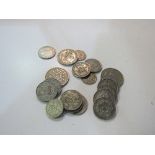 Bag of mixed silver coloured GB coins. Estimate £10-20