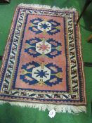 Pink ground small rug, 112 x 84cms. Estimate £20-30