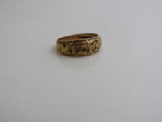 9ct gold Mizpah ring, size N, weight 2.8gms. Estimate £40-60