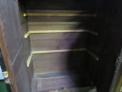 Oak double door cupboard, 122 x 60 x 162cms. Estimate £50-80 - Image 2 of 2
