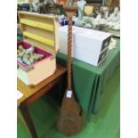 Carved Amazonian Ceremonial canoe paddle, with details on the back. Est 70-90