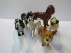 Beswick - Border Collie, Dalmatian, Pug, Red Setter, Spaniel and Corgi Est 30 to 40