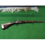 Musket number 531 on stock, length, 95cms. Estimate £40-60