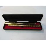 Two gold plated pens one fountain pen and one ball point pen. Est 15-20