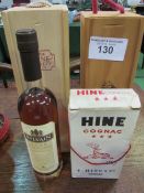 50cl Sylvain V.S.O.P. Calvados; 12fl.oz Hine Cognac; 70cl Wine Society Mortlach Malt Whisky & 75cl