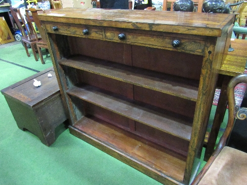 Rosewood open bookcase with false frieze drawers, 112 x 27 x 105cms. Estimate £50-60 - Image 2 of 4