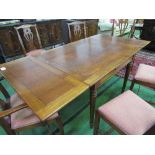 Yew wood drawer leaf dining table, 190cms (extended) x 94 x 75cms. Estimate £20-30