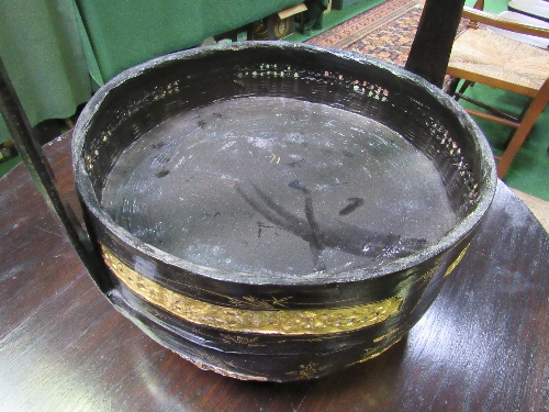 Oriental style 2 piece basket with lid. Estimate £20-30 - Image 3 of 3