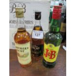 3 bottles of Whisky: 70cl Northern Scot blended; 70cl Glen Orchymatt & 70cl J&B blended. Estimate £