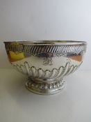 Large hallmarked silver punch bowl (new hallmark), diameter 28.5cms, height 17cms, weight 41oz.