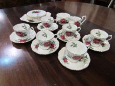 Royal Albert 'Patricia' Sweetheart Roses tea set. Estimate £20-40