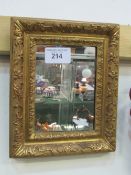 19th century gilt framed small wall mirror, 36 x 28cms. Estimate 10-20