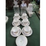 Royal Standard coffee set and 2 glass decanters. Est 20-30