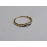 9ct gold, diamond & black stone ring, size U½, 0.5ct, weight 1.4gms. Estimate £30-40