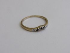 9ct gold, diamond & black stone ring, size U½, 0.5ct, weight 1.4gms. Estimate £30-40