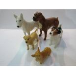 Beswick - corgi, terrier, Labrador, boxer and terrier. Est 25-35