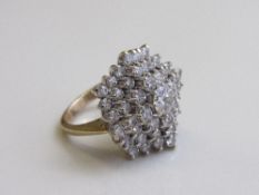 9ct gold & cubic Zirconia ring, weight 11gms, size S½. Estimate £225-250