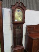 Modern long case clock c/w weights & pendulum, height 205cms. Estimate £30-50