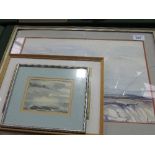 3 framed & glazed watercolours. Estimate £10-20