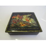 A hand painted Russian lacquer box. Estimate £50-70