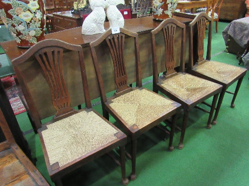 4 oak Chippendale style string seat dining chairs. Estimate £40-50 - Image 3 of 3