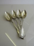 4 German 800 silver table spoons, weight 9oz. Estimate £80-100