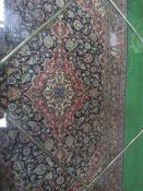 Blue & red ground carpet, 300 x 140cms. Estimate £30-50