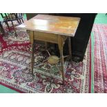 Oak display table on splayed turned legs, 51 x 40 x 68cms. Estimate £20-30