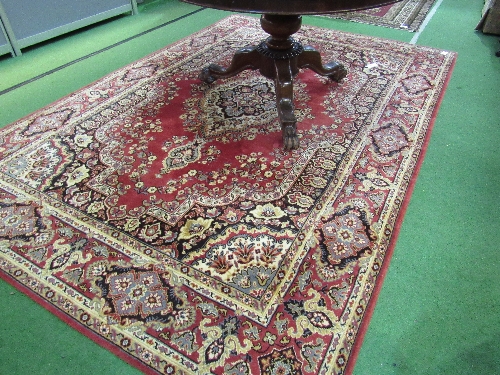 Coral ground carpet, 297 x 202cms. Estimate £40-60