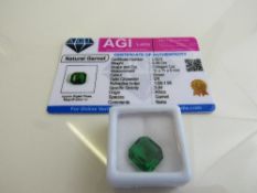 Octagon cut loose African green garnet, 6.05ct, with certificate. Estimate £20-30