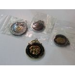 4 enamelled British & American coins all in sterling silver mounts. Estimate £20-30