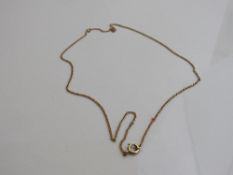 9ct gold 16 inch (40cms) chain link necklace, weight 1.6gms. Estimate £20-30