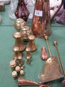 Quantity of copper and brass including 14No various Avery imperial and metric weights.