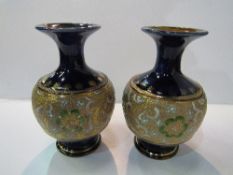 Pair of Royal Doulton vases. Ht 14.5cms. Est 40-60