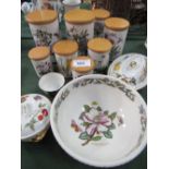 12 No Portmeirion "The Botanic Garden" and 2no Royal Worcester covered dishes. Est 30-40